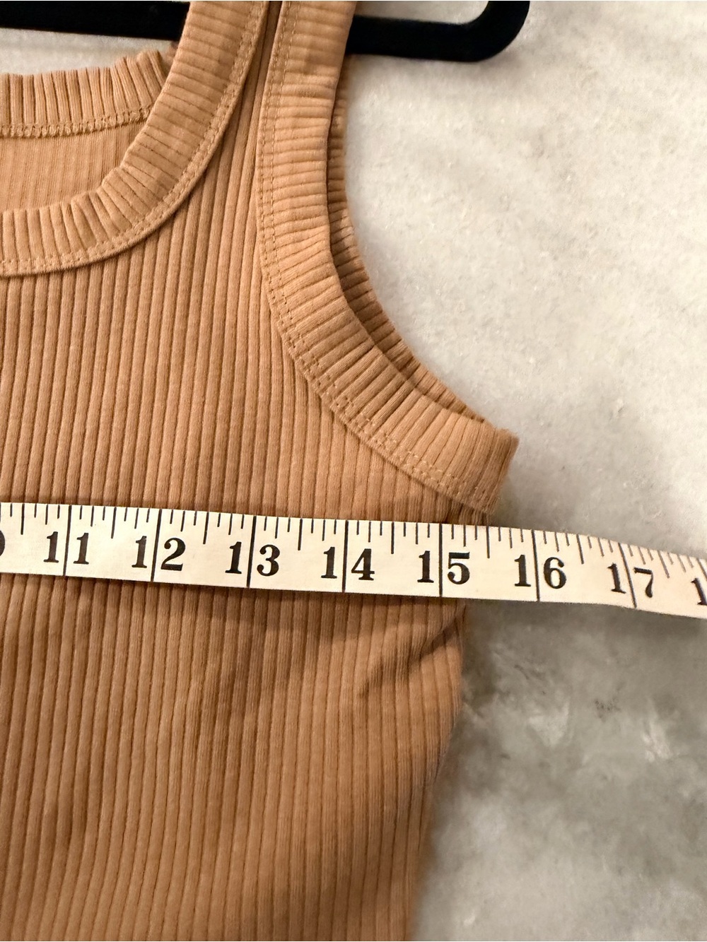 NWOT Madewell Ribbed Size M Brown Square Neck Crop Tank Top Fitted - Picture 6 of 10